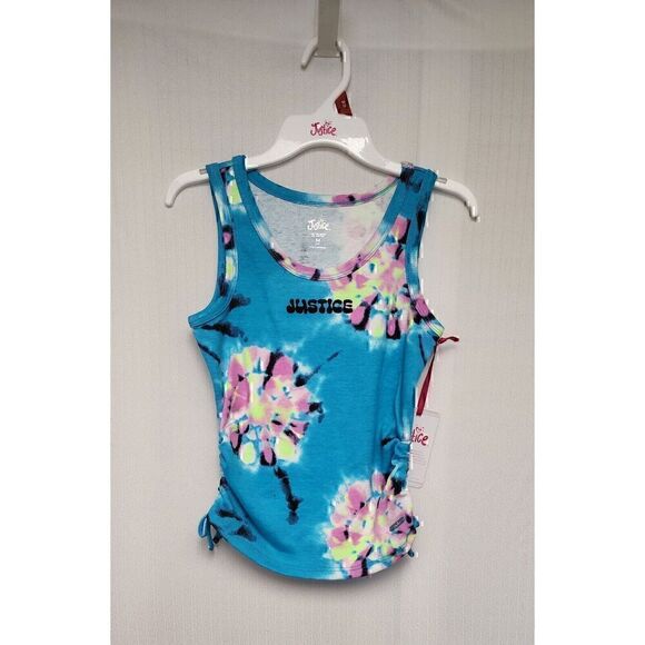 Justice Girls Tie Dye Multicolor Blue Shorts Set Size 10M NEW WITH TAGS - Picture 5 of 9